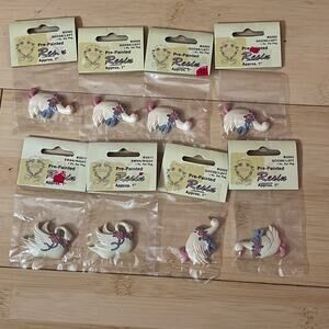 Vintage Wang's International French Country 2" Resin Geese Lot of 8